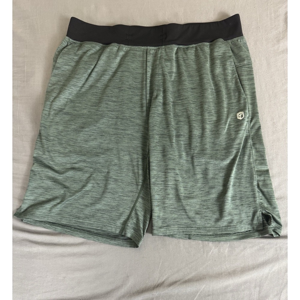 Born Primitive Men's Large Green Heather Training Gym Shorts Activewear 9"